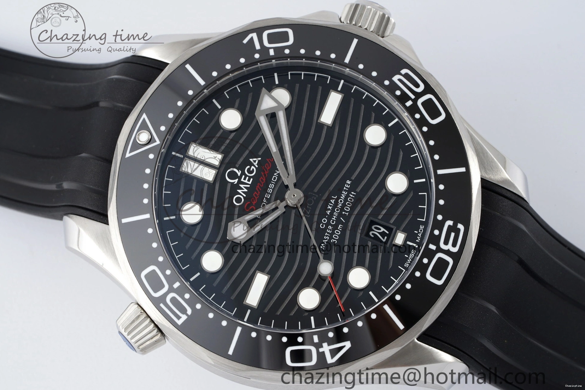 0314 Seamaster Diver 300M ZF 1:1 Best Edition Black Ceramic Black Dial on Black Rubber Strap A EasyMatch 7821